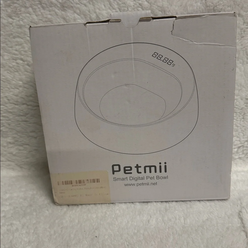 Petmii Smart Digital Food Measuring Washable for Dog Cat Food Bowl (White)NWT